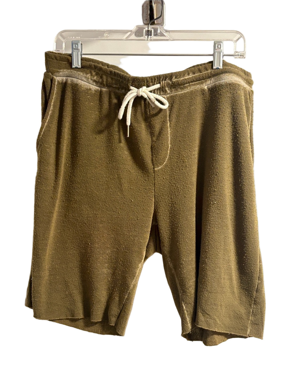 Thread 4 Thought Vintage Men's Olive Green Terry Drawstring Shorts- Size L